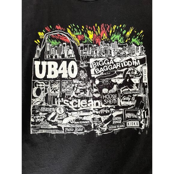 UB40 Bigga Baggariddim Graphic T-Shirt Black XL - Picture 5 of 6